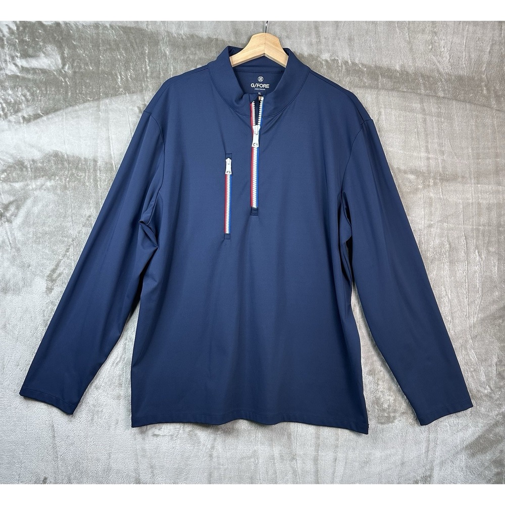 G/FORE Performance Mens XL Golf Pullover 1/4 Zip Navy Jacket - Picture 2 of 13